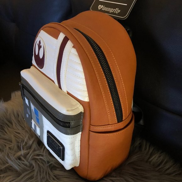 NWT Loungefly Disney Star Wars Jedi Rebel X-Wing Pilot Heart Logo Mini Backpack - Picture 3 of 10